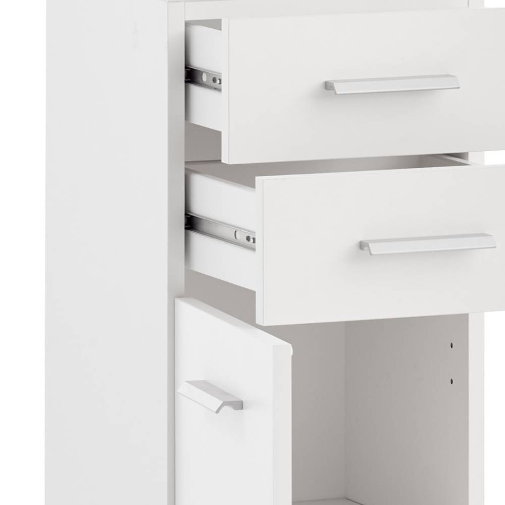 Bad Hochschrank Nano 30 cm breit mit zwei offenen Fächern