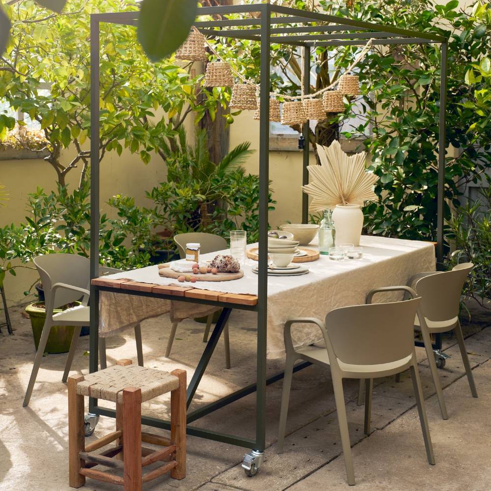 Gartenstuhl Jeys in Grün aus Kunststoff (2er Set)