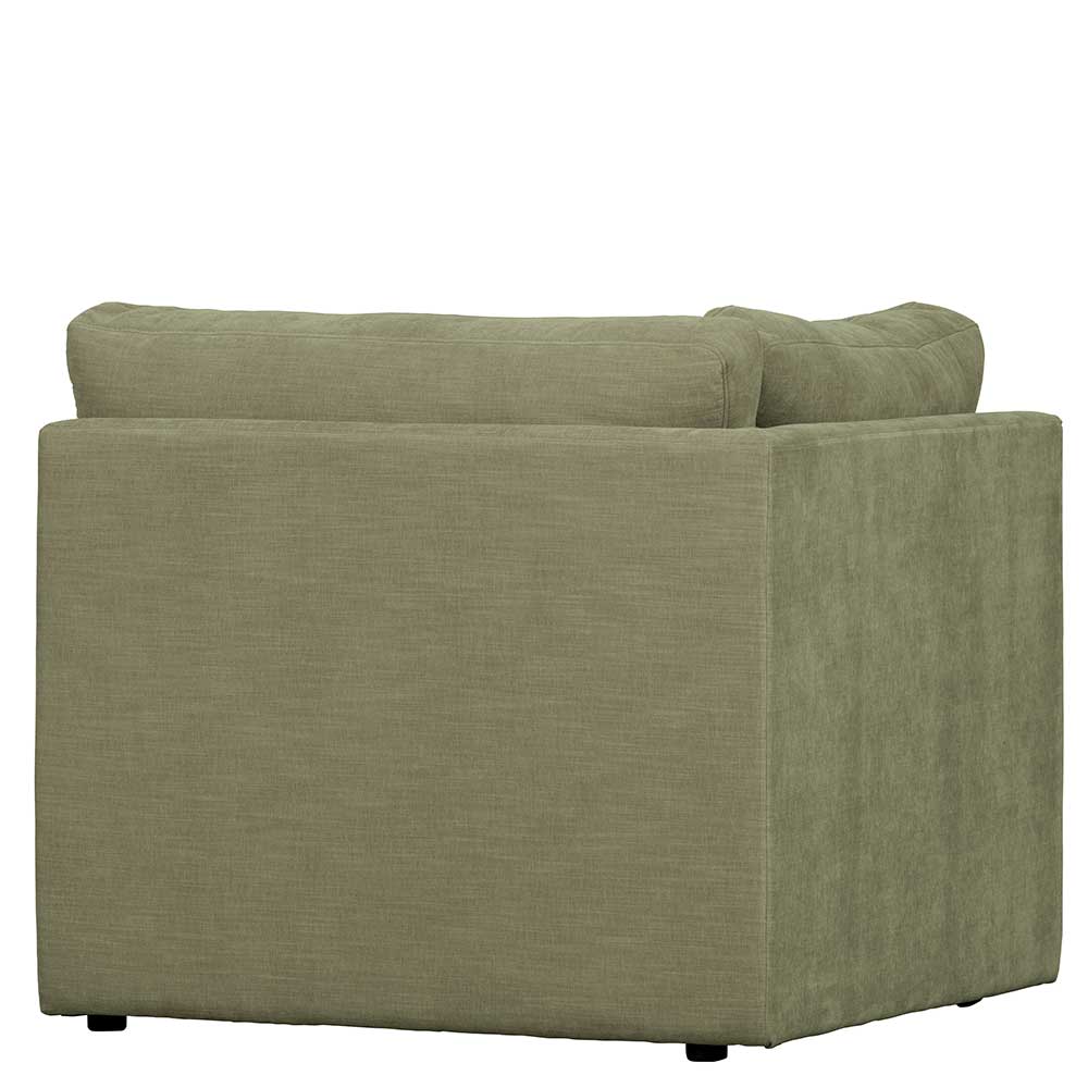 Eckelement Sofa Karyon in Graugrün Rücken echt bezogen