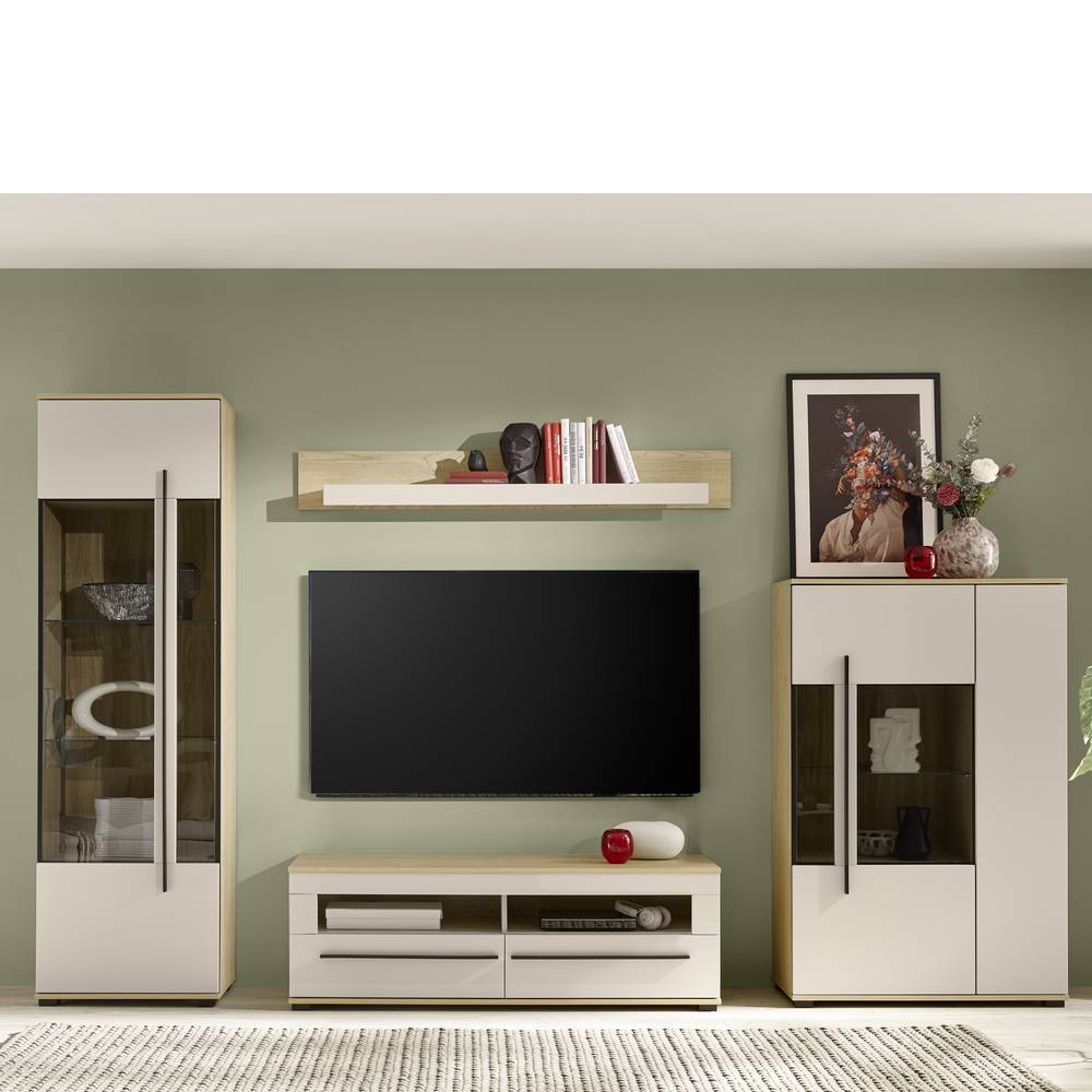 Wohnwand Helina 200 cm hoch und 42 cm tief (vierteilig)