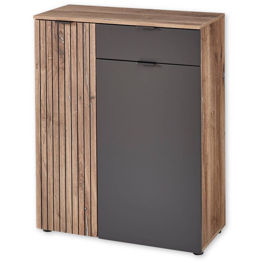 Garderobenkommode Clusego in Wildeiche dunkel 103 cm hoch