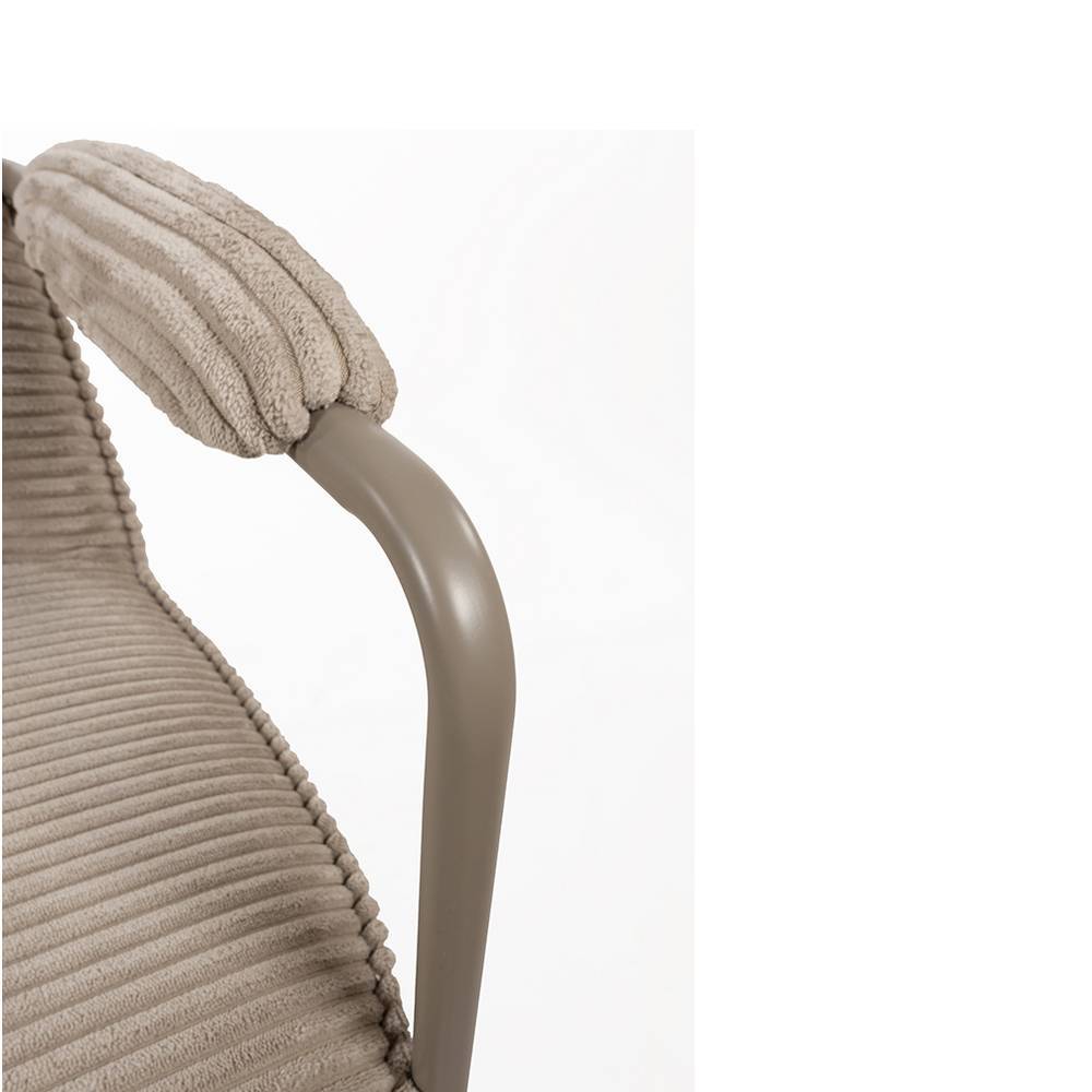 Retrostil Wohnzimmer Sessel Tobago aus Cord in Beige