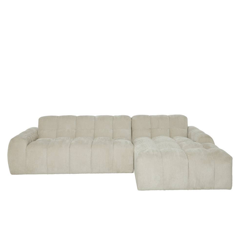 Ecksofa Freshing aus Boucle mit aufwendigen Steppungen