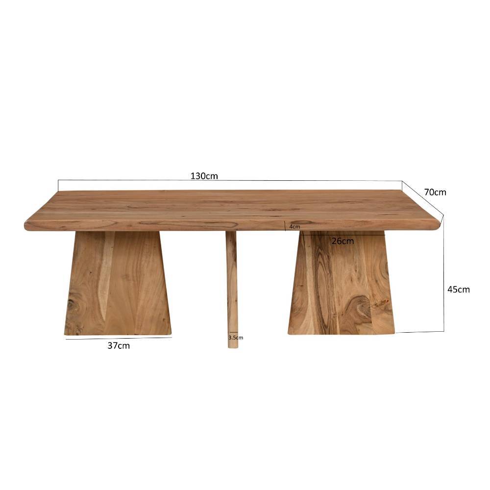 Massivholztisch Troyesa aus Akazie Massivholz 130 cm breit