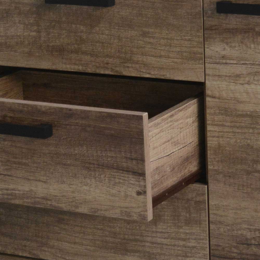 Esszimmersideboard Mooning in Holzoptik Braun mit drei Schubladen