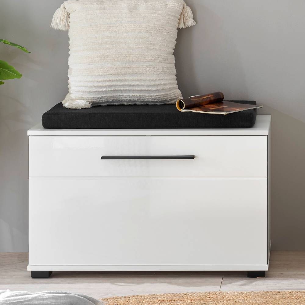 Flurgarderobe Bistian in Weiß mit Hochglanz Front (vierteilig)