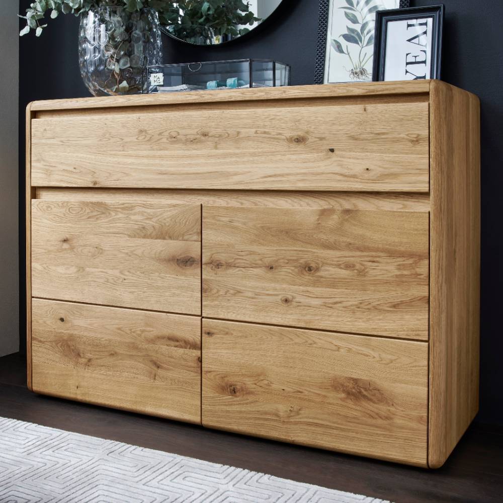 Massivholzkommode Kanellaz in modernem Design 85 cm hoch