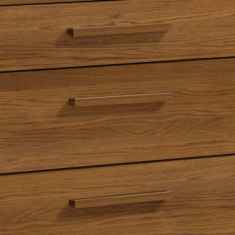 Schubladen Sideboard Sabadella in Eiche dunkel & Weiß mit Holzgriffen