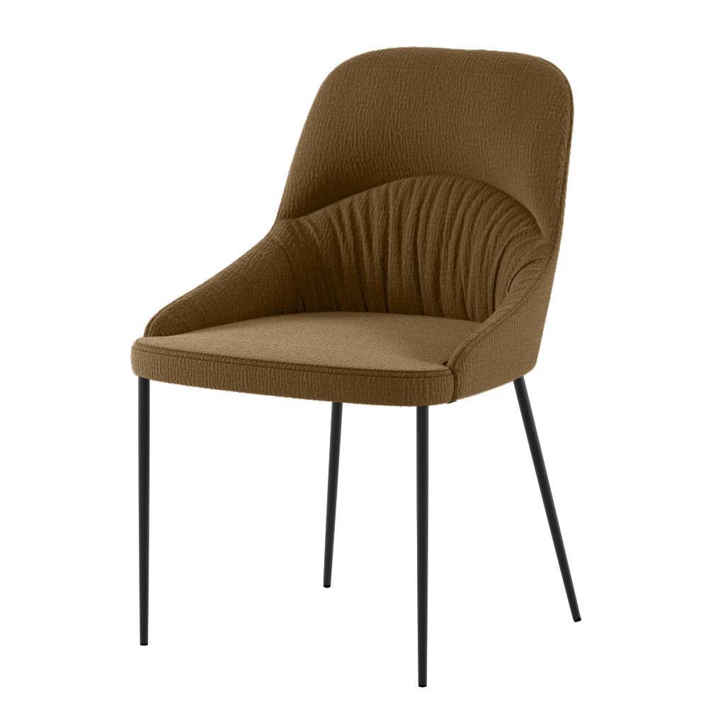 Essstuhl Baylee in Braun aus Strukturstoff (4er Set)