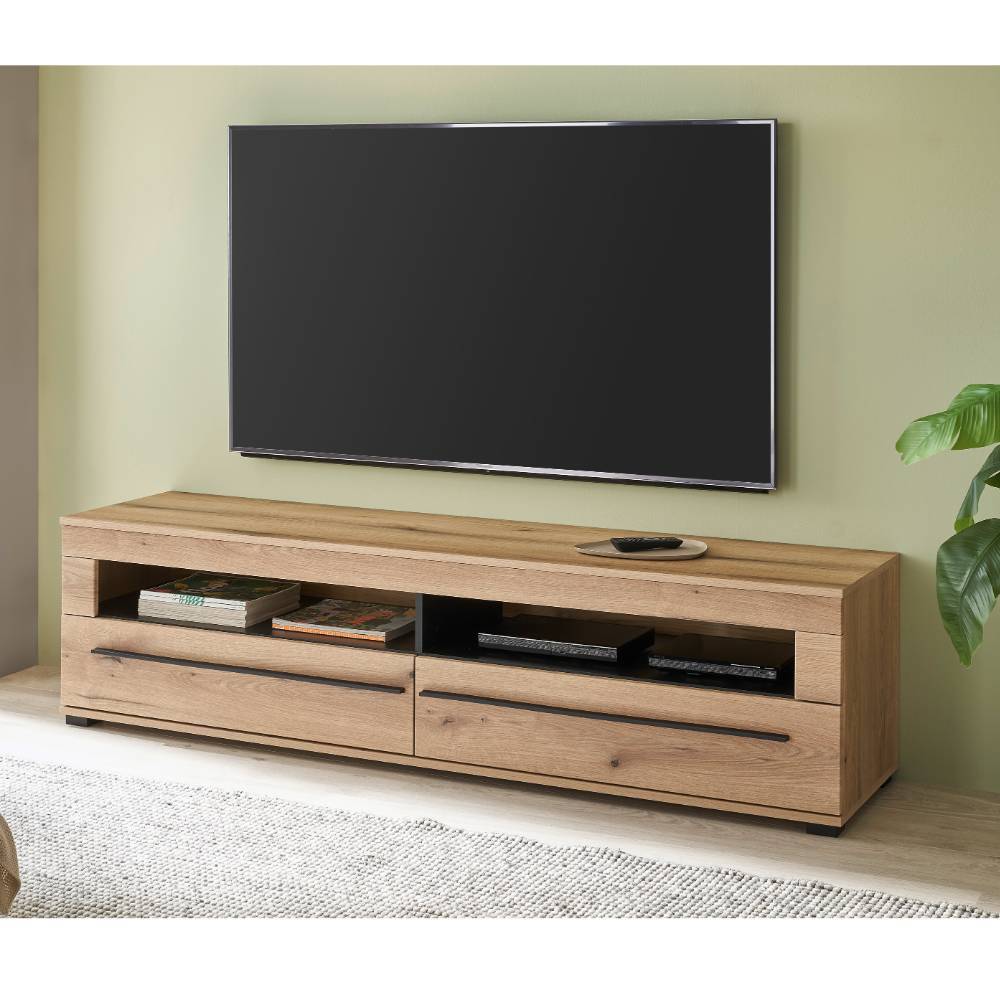 TV Wohnwand Cemutra in modernem Design - Eichefarben (vierteilig)