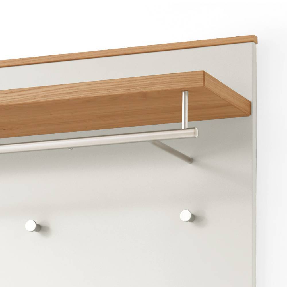 Hängegarderobe Bedina in Eiche Bianco und Weiß
