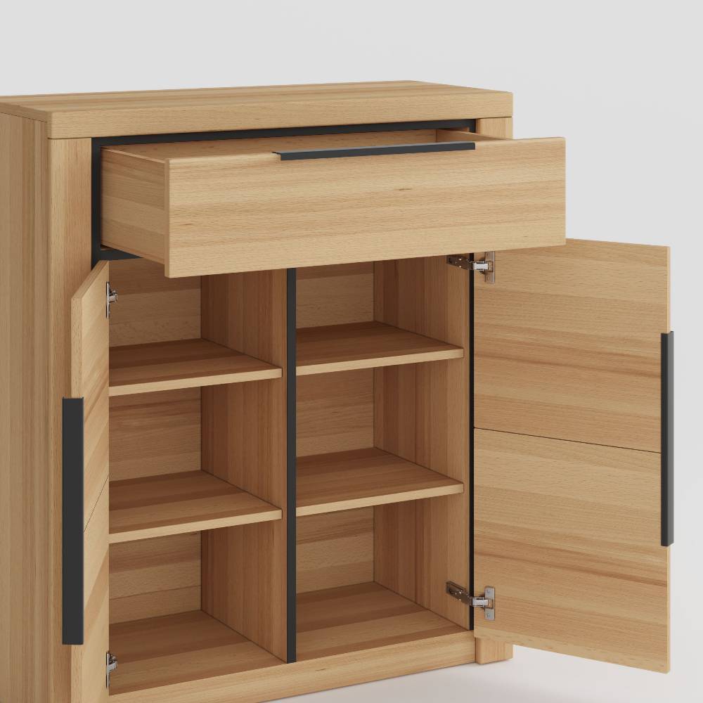 Vertiko Zella in Kernbuchefarben und modernem Design
