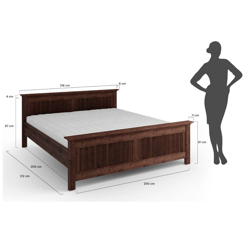 Doppelbett Phelix aus Kiefer Massivholz im Landhausstil