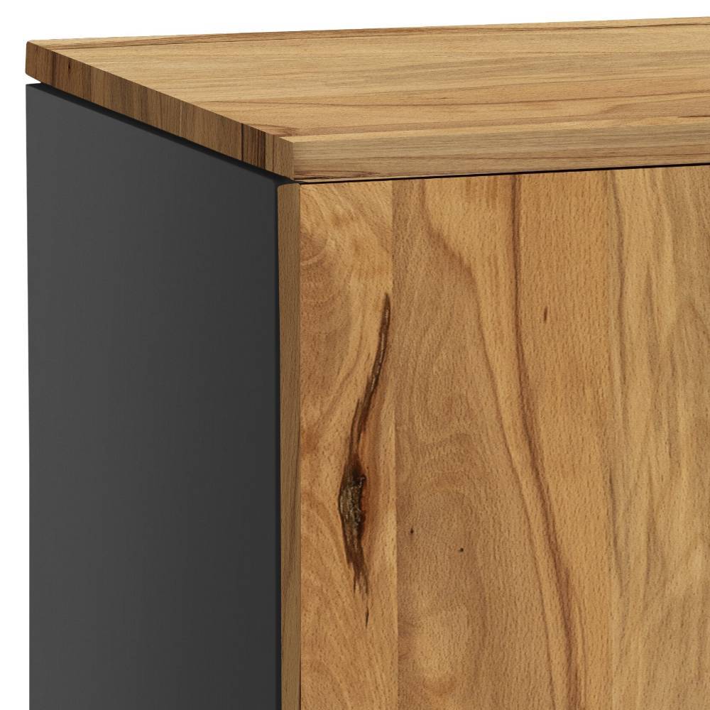Kommode Etura in Wildbuchefarben & Anthrazit 90 cm breit