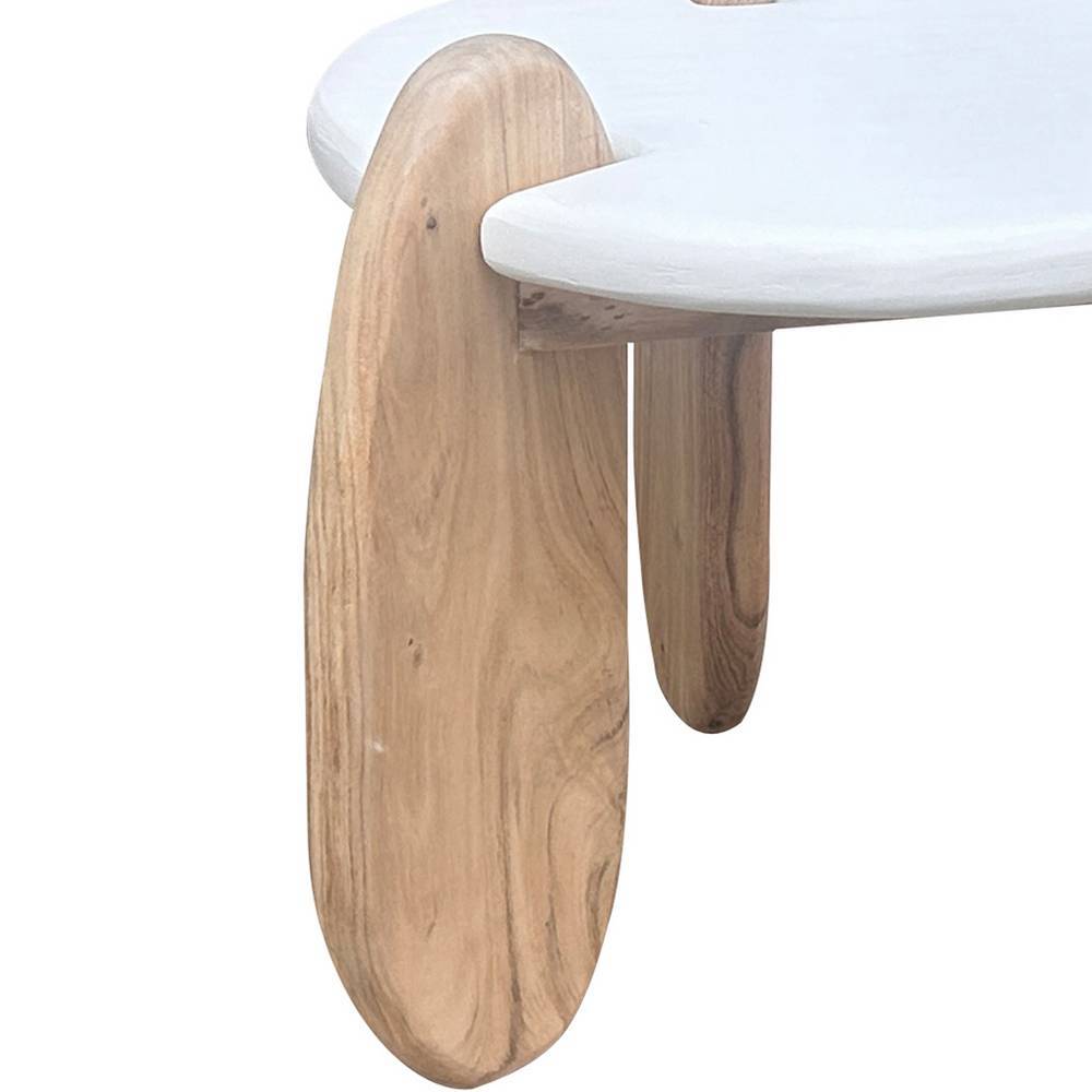Beitisch Janyna aus Akazie Massivholz im Skandi Design