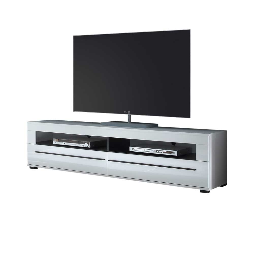 TV Board Bistian in Weiß Hochglanz 180 cm breit