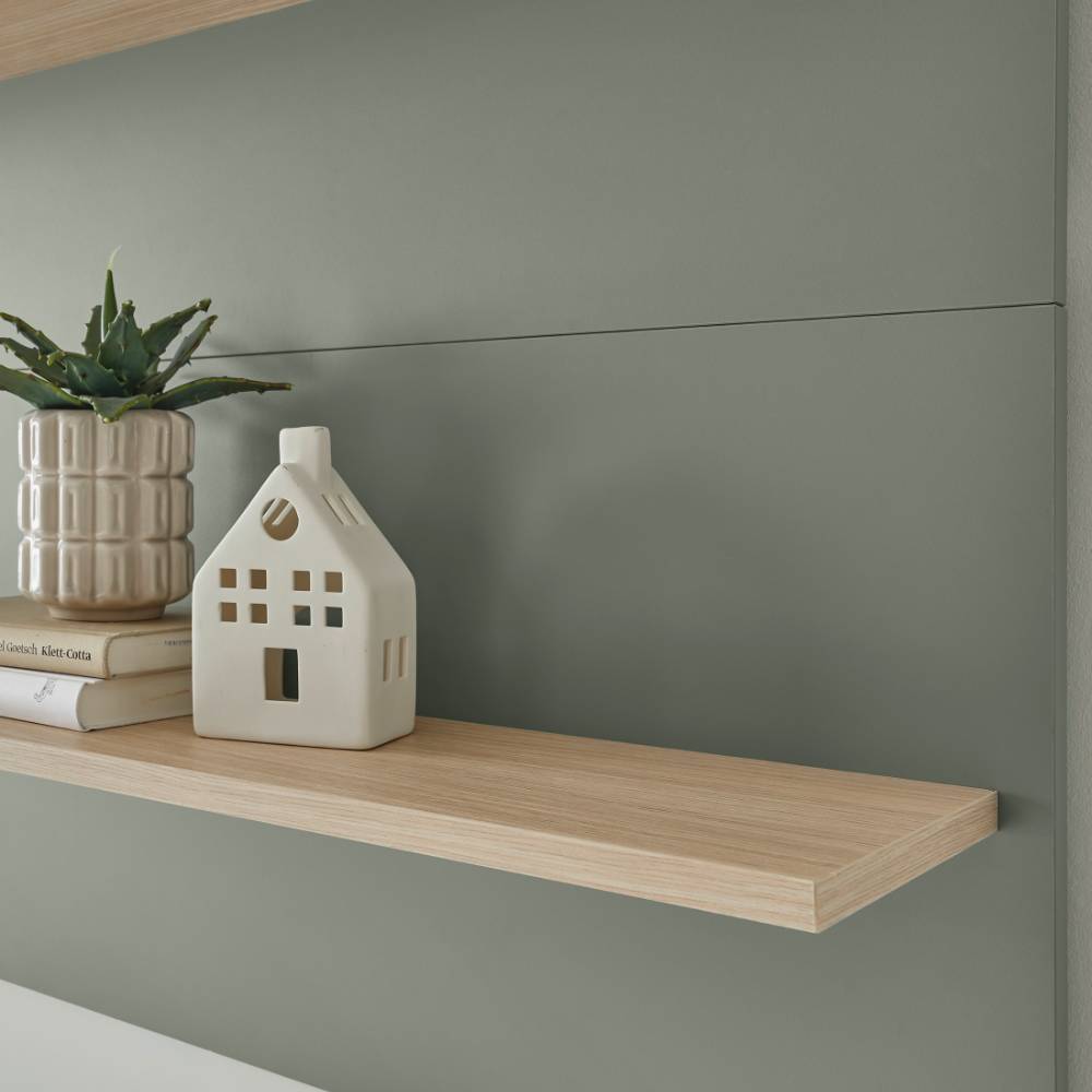 Anbauwand Ulfava in modernem Design - Graugrün (zweiteilig)