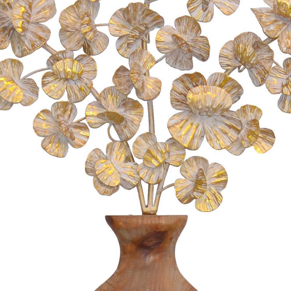 Wanddeko Secondra mit Vasen Motiv aus Metall und Massivholz