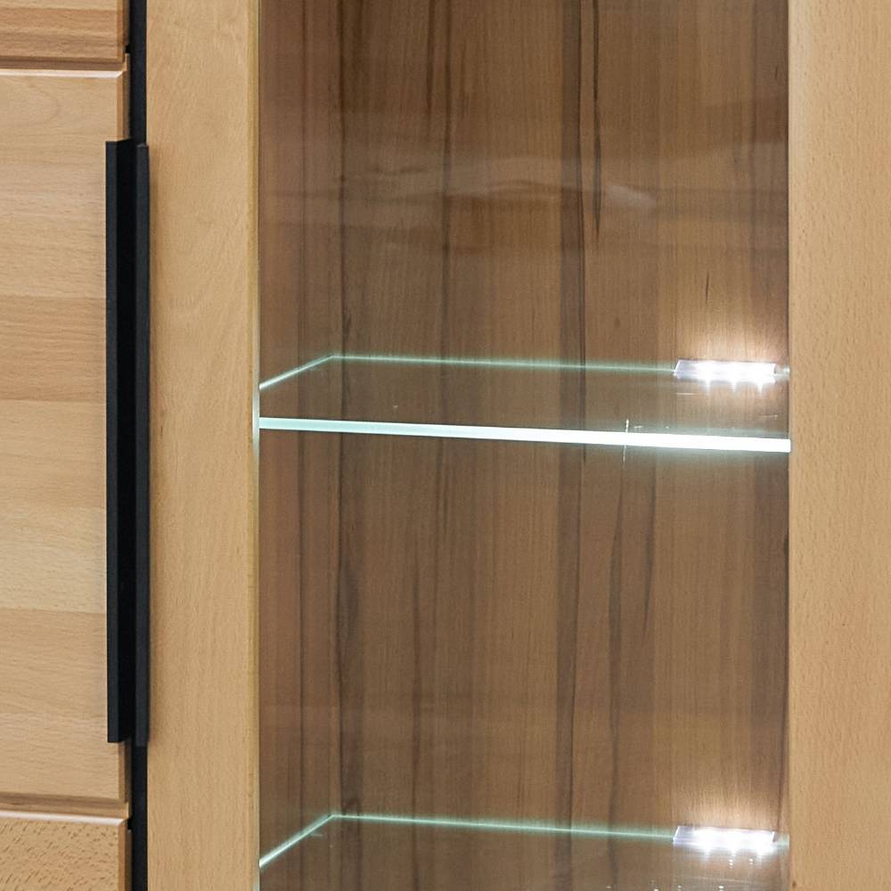 Highboard Zella in Kernbuchefarben mit Glastür rechts