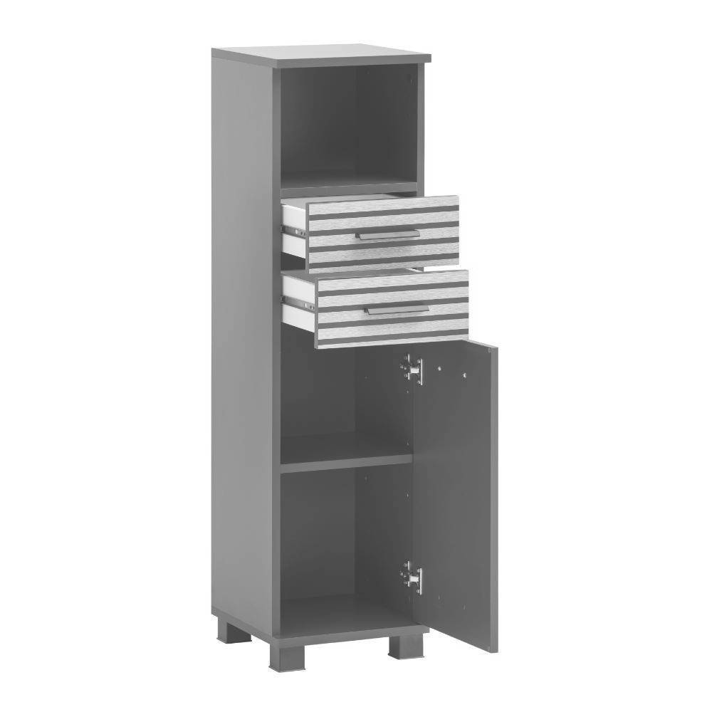 Badseitenschrank Forcelan 30 cm breit mit zwei Schubladen