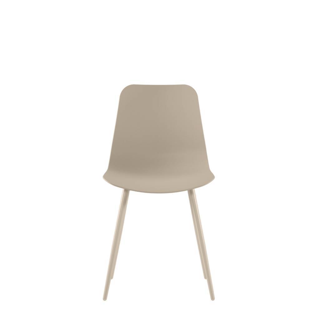 Esszimmerstuhl Atlona in Beige mit Gestell aus Metall (4er Set)