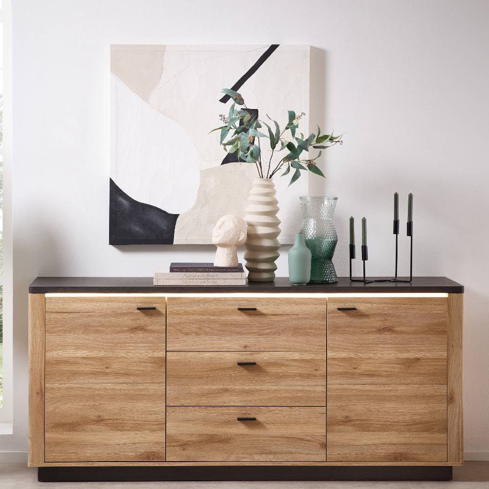 Sideboard Helias in Eichefarben 186 cm breit