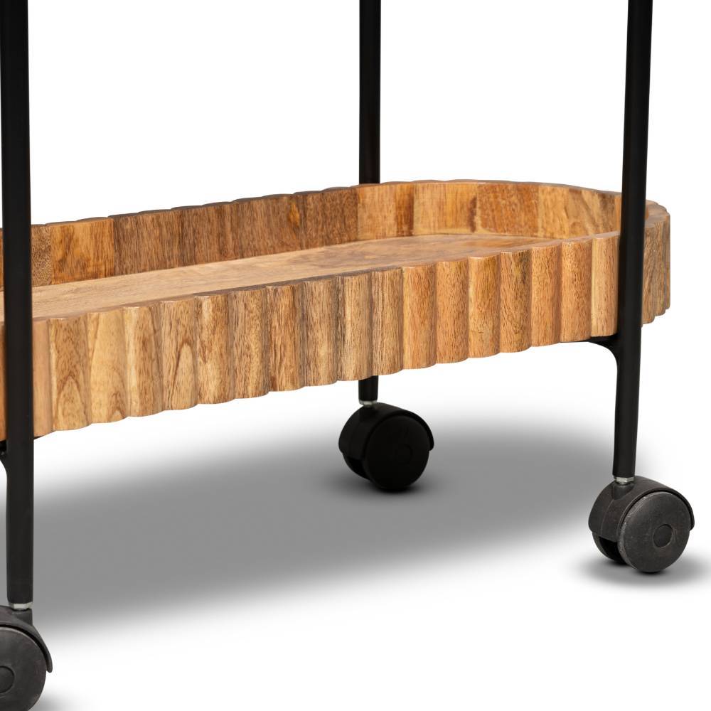 Servierwagen Milly aus Mangobaum Massivholz und Metall