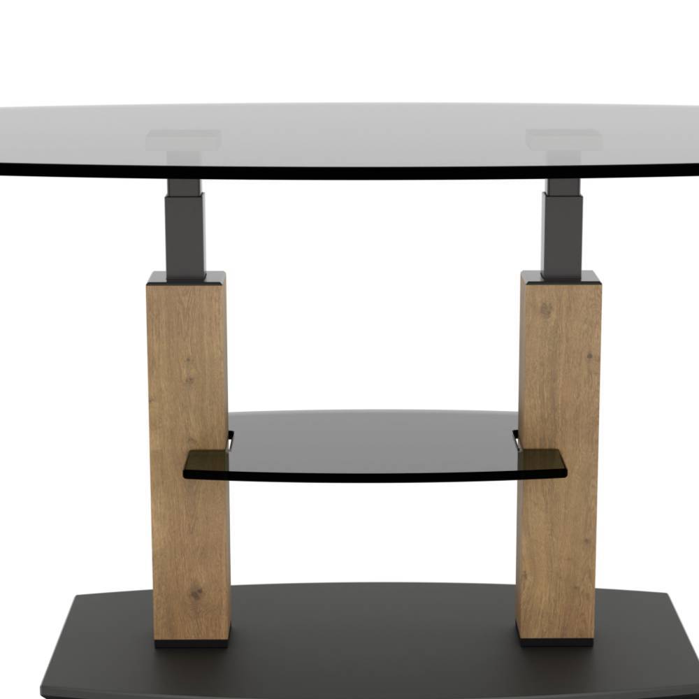 Sofatisch Jenva aus Rauchglas in Bootsform