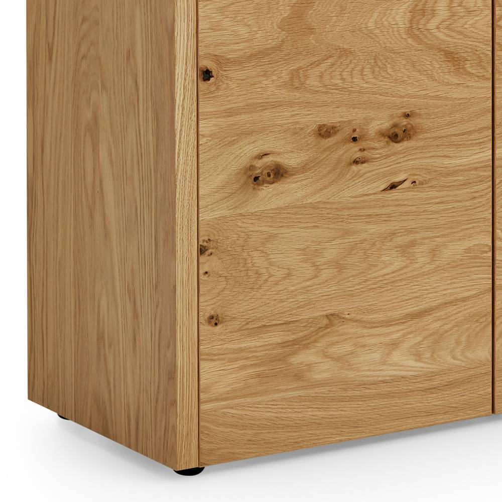 Schuh Schrank Damiette in Balkeneiche und Schwarz matt