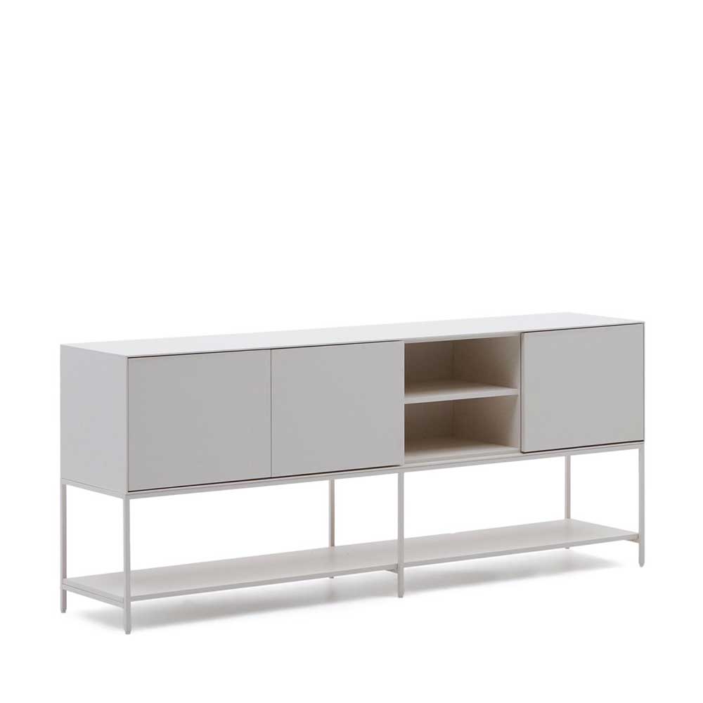 Esszimmersideboard Miobelda in Weiß mit Drehtüren und Ablage