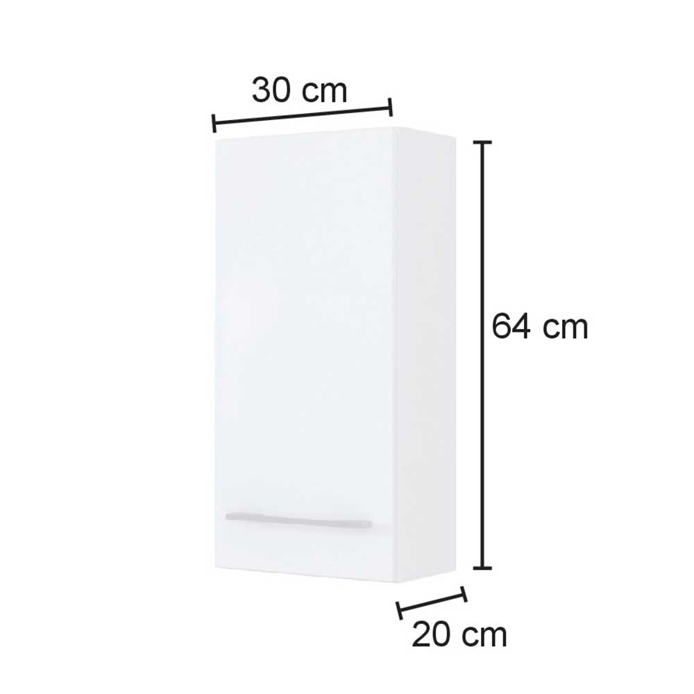 Badezimmer Hängeschrank Dolveran in Wildeichefarben 30 cm breit