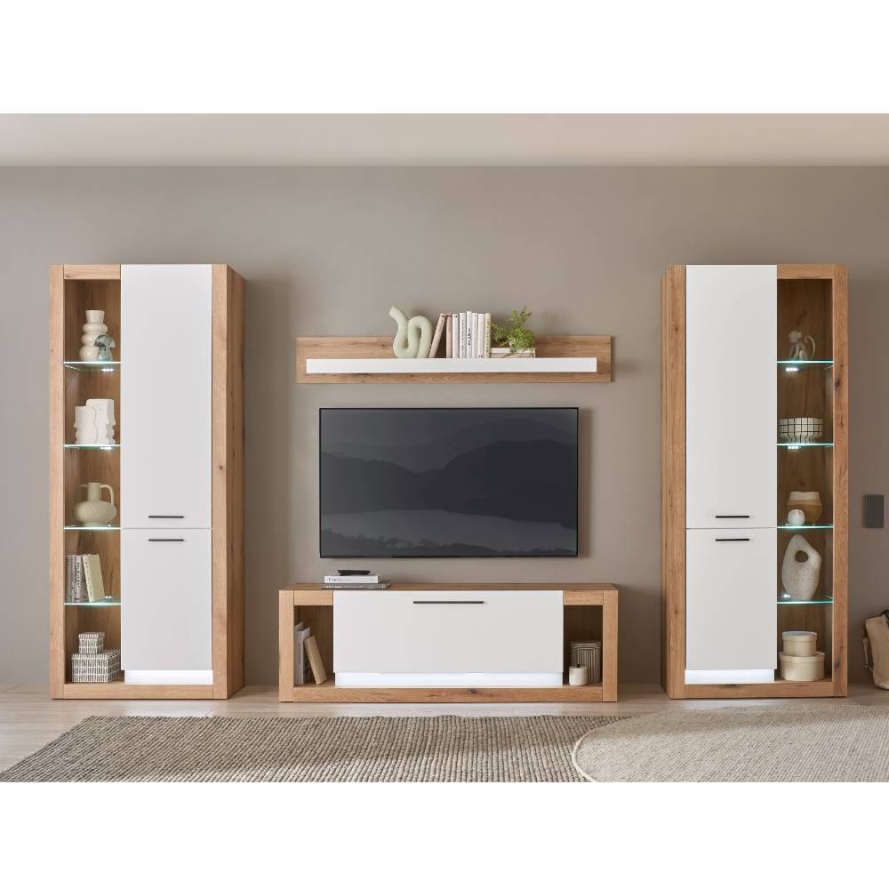 Anbauwand Asprecca 195 cm hoch und 43 cm tief (vierteilig)