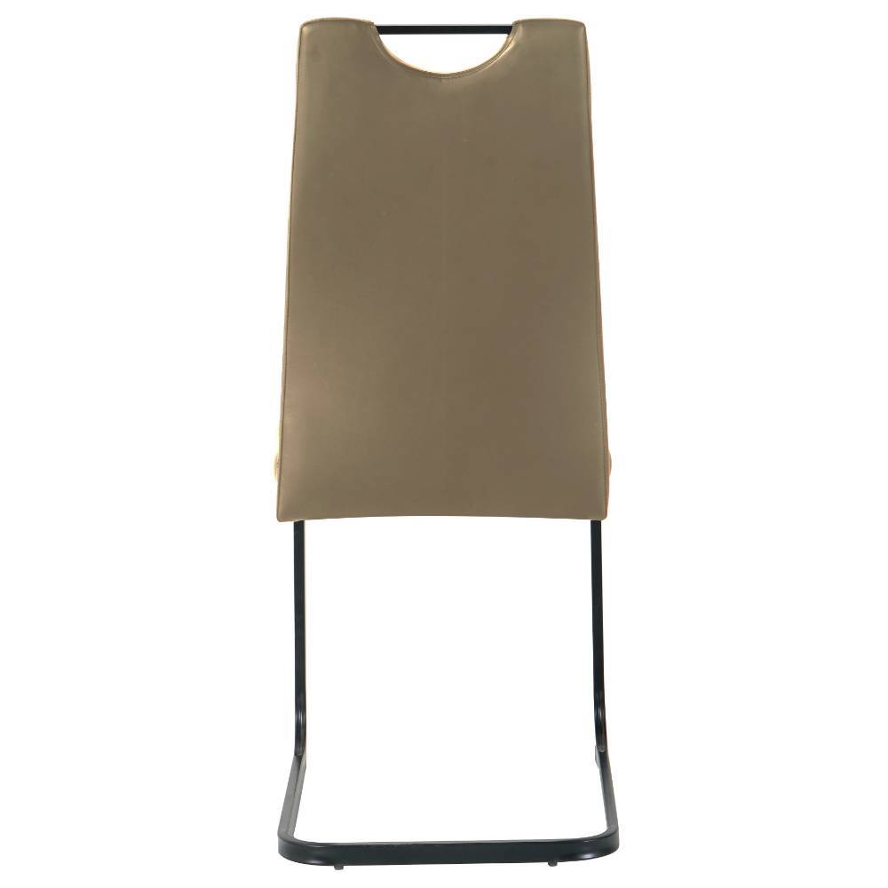 Freischwinger Chats in Taupe aus Kunstleder (2er Set)