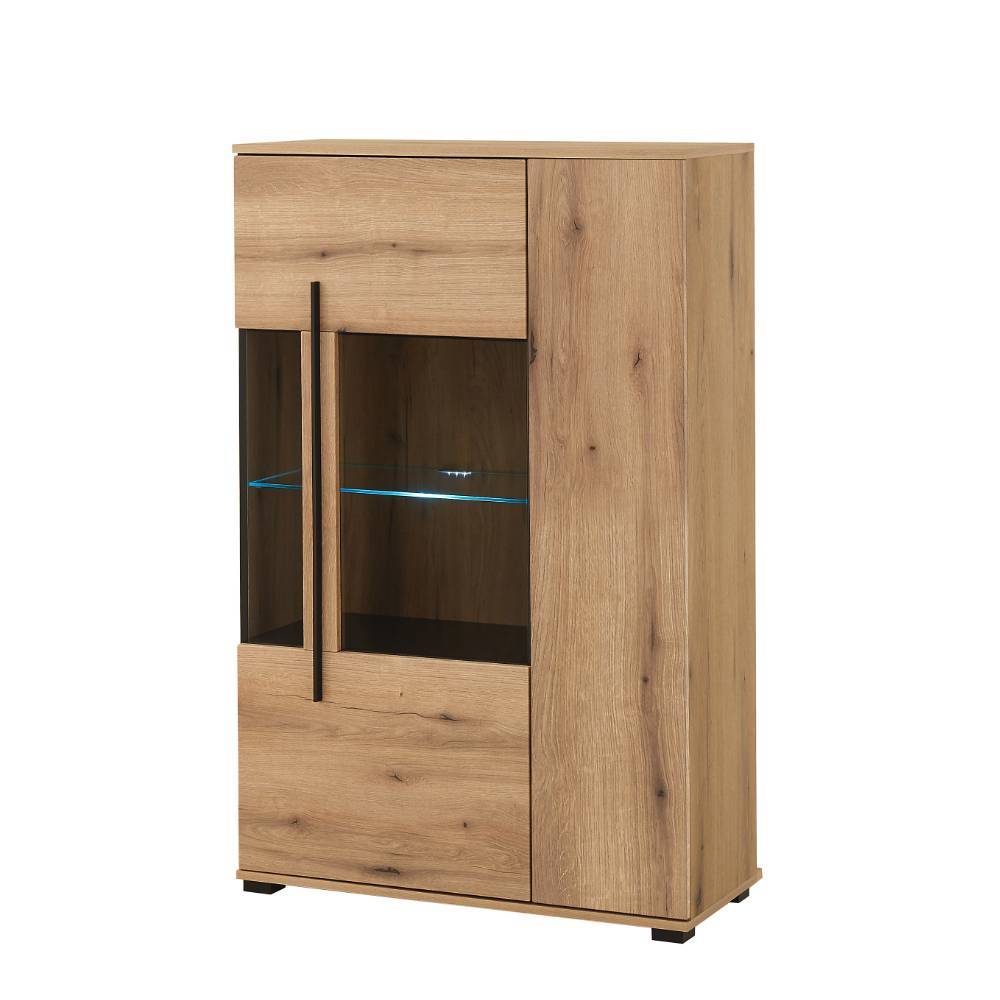 Wohnwand Cemutra in Eichefarben 290 cm breit (vierteilig)