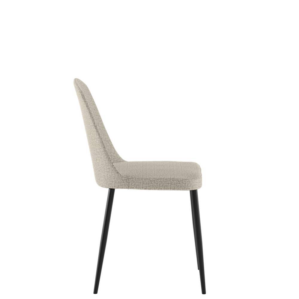Polsterstuhl Esszimmer Maconnas in Beige mit Gestell aus Metall (4er Set)