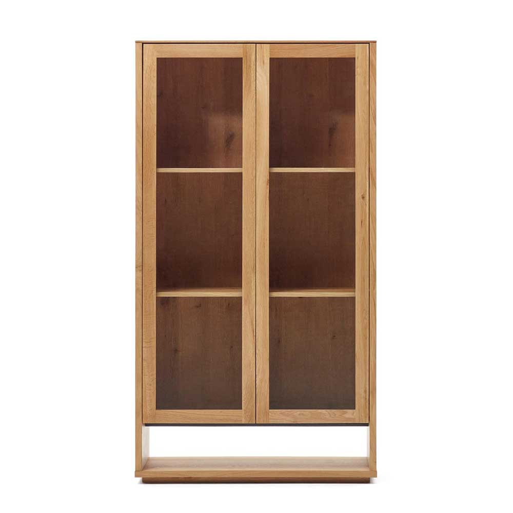 Skandi Design Schrank Vitrine Blax in Eichefarben 100 cm breit