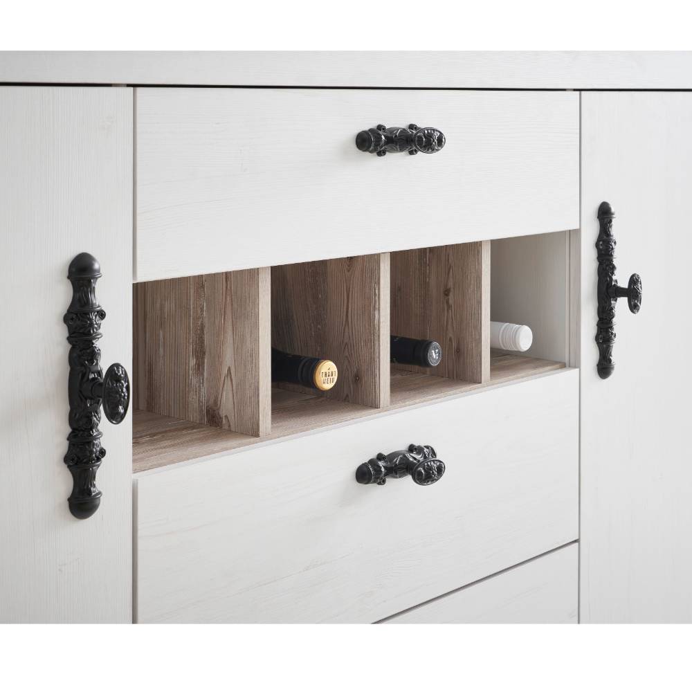 Landhausstil Küchenblock Flurencina in Weiß 60 cm tief (vierteilig)