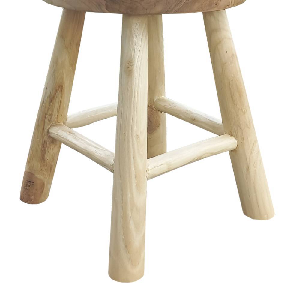 Sitzhocker Kata aus Teak Massivholz in runder Form