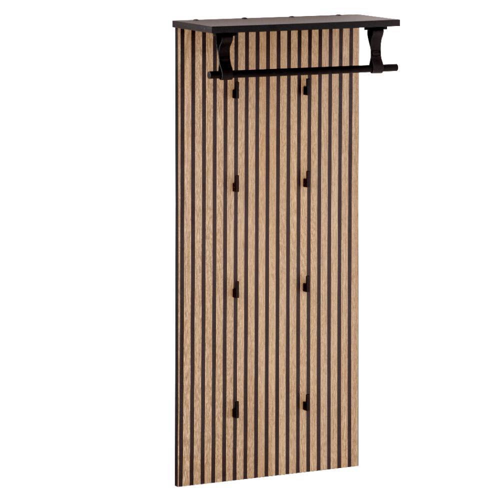 Wandgarderobe Snowball in Paneeloptik mit 8 Kleiderhaken