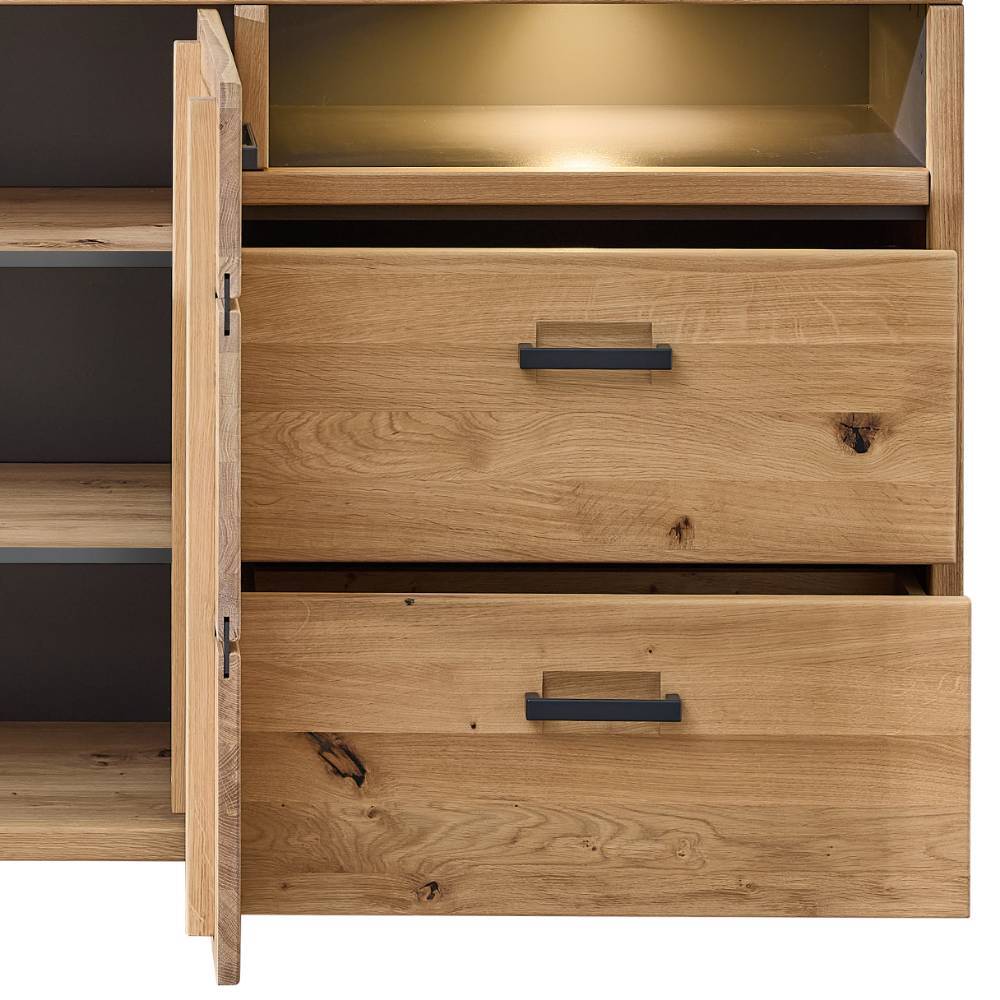 Sideboard Tablonero in Wildeichefarben mit LED Beleuchtung
