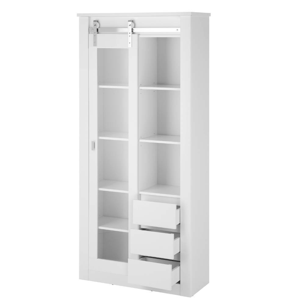 Stauraumvitrine Melvyno mit drei Schubladen in modernem Design