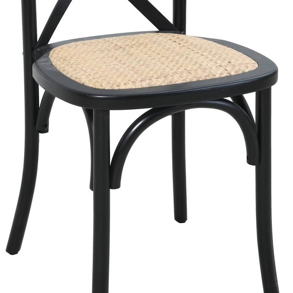 Esszimmerstuhl Brandon im Retrostil mit Gestell aus Massivholz (2er Set)