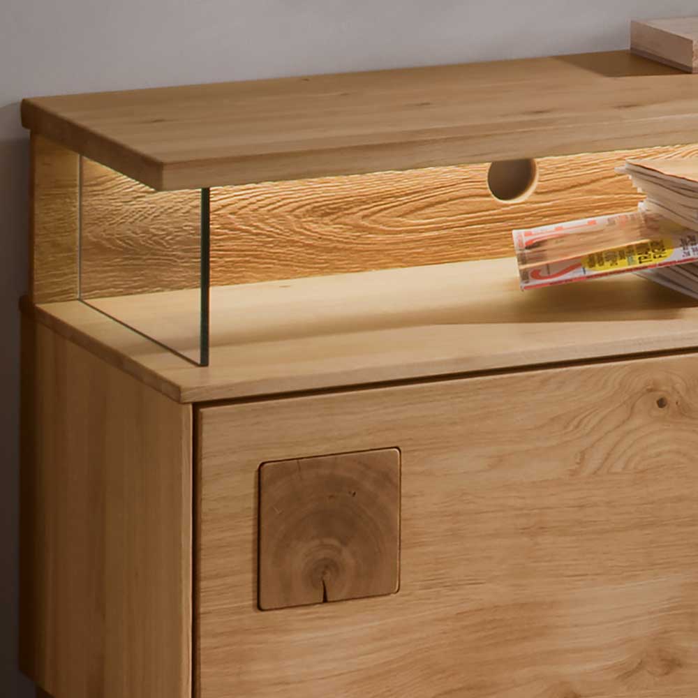 Massives TV Lowboard Onitos aus Wildeiche in modernem Design