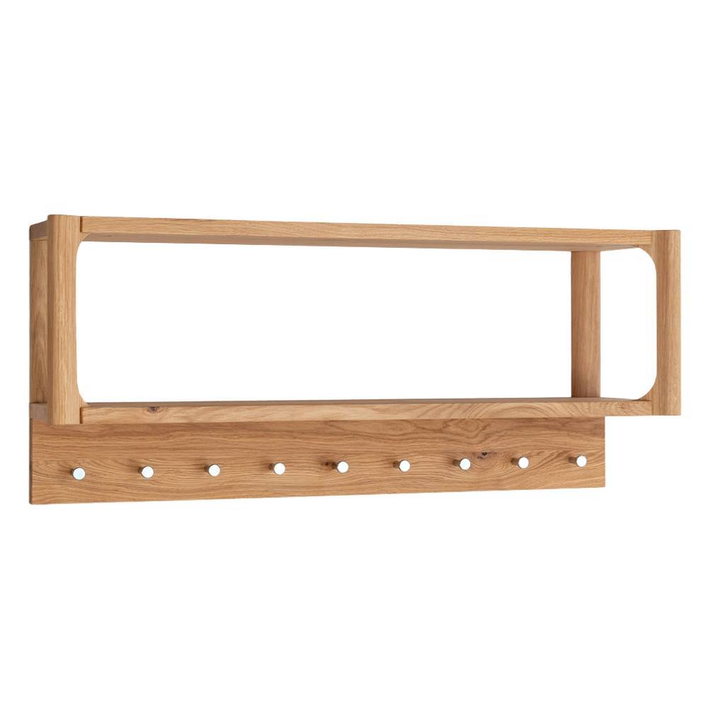 Hängegarderobe Gravura aus Eiche Massivholz mit 9 Kleiderhaken