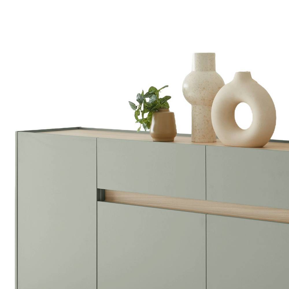 Sideboard Ulfava in Graugrün und Eichefarben