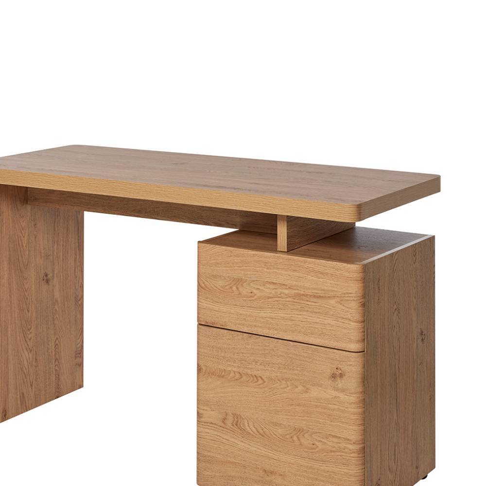 Moderner Schreibtisch Satos in Eichefarben 120 cm breit