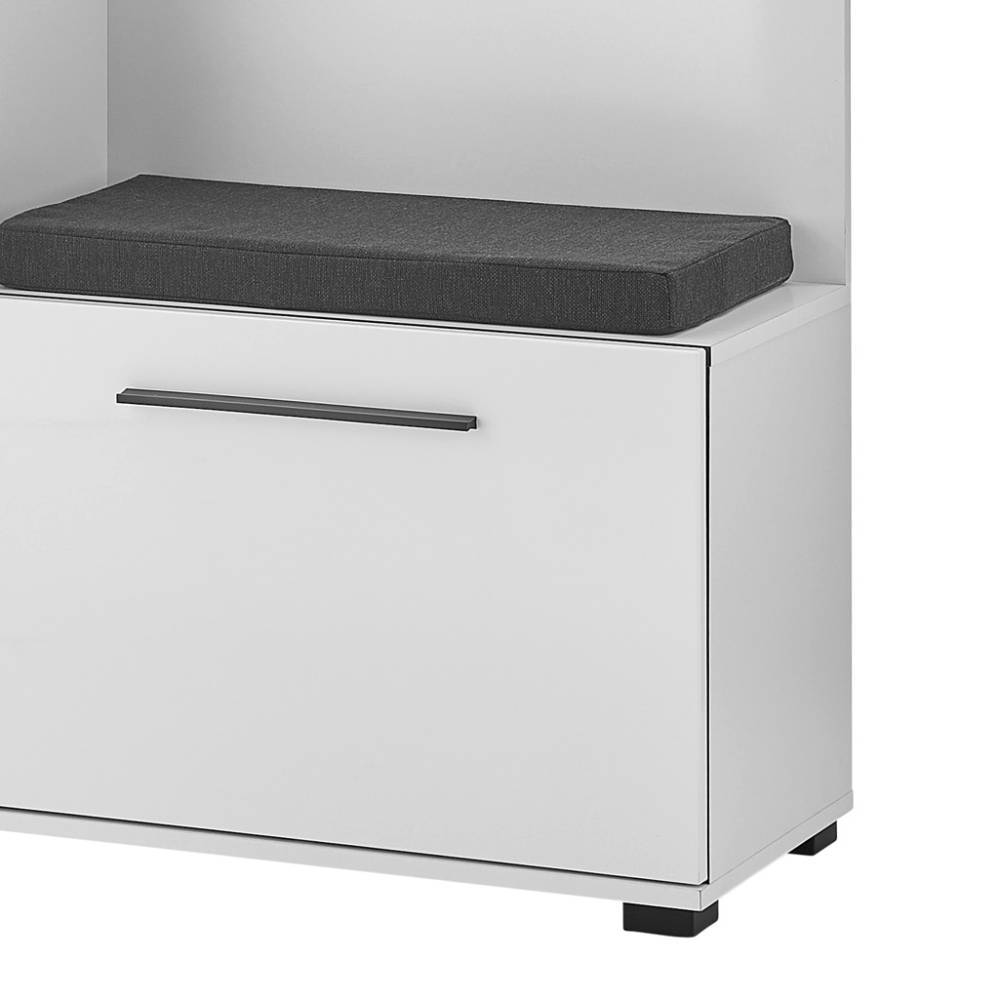 Kompakt Garderobe Fricossa inklusive einer Sitzpolster Auflage mit 4 Kleiderhaken