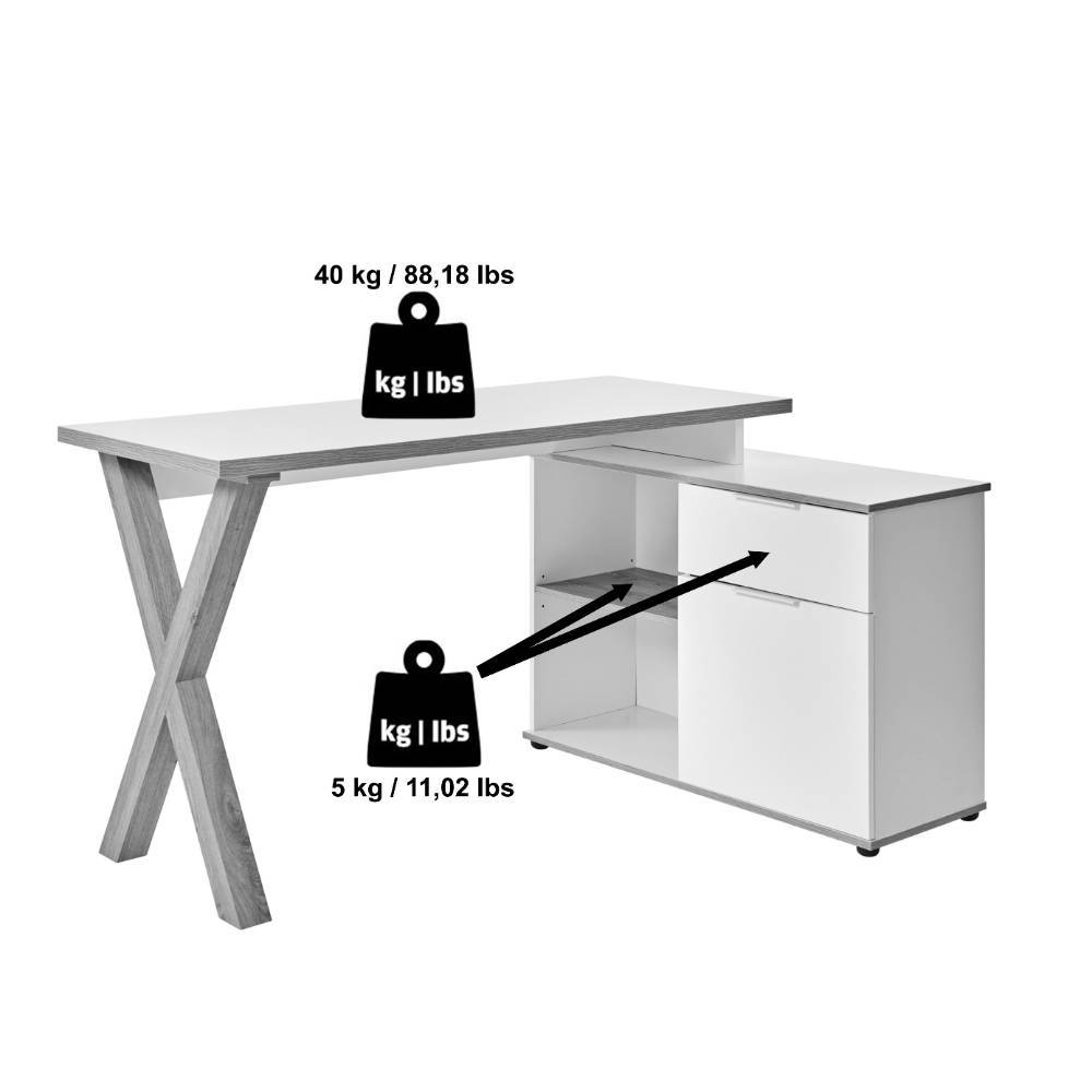 Schreibtisch Susi in Eichefarben 140 cm breit