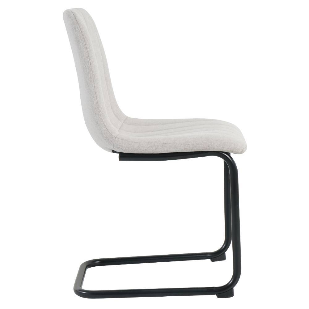 Freischwingerstuhl Syriana aus meliertem Webstoff in Beige (2er Set)