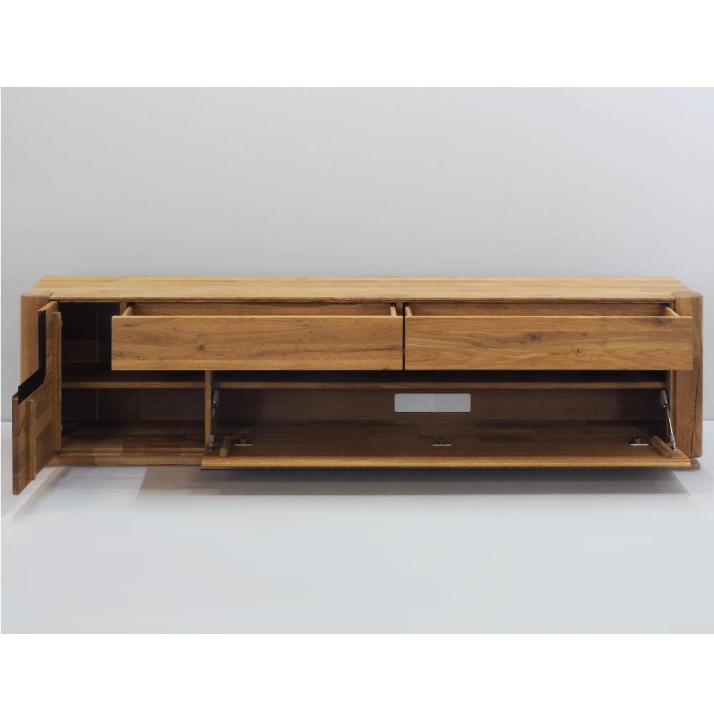 TV Board Arouca aus Eiche Massivholz mit Klappe